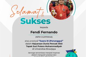 Juara III Perunggu “Kejuaraan Dunia Pencak Silat Tapak Suci Putera Muhammadiyah”
